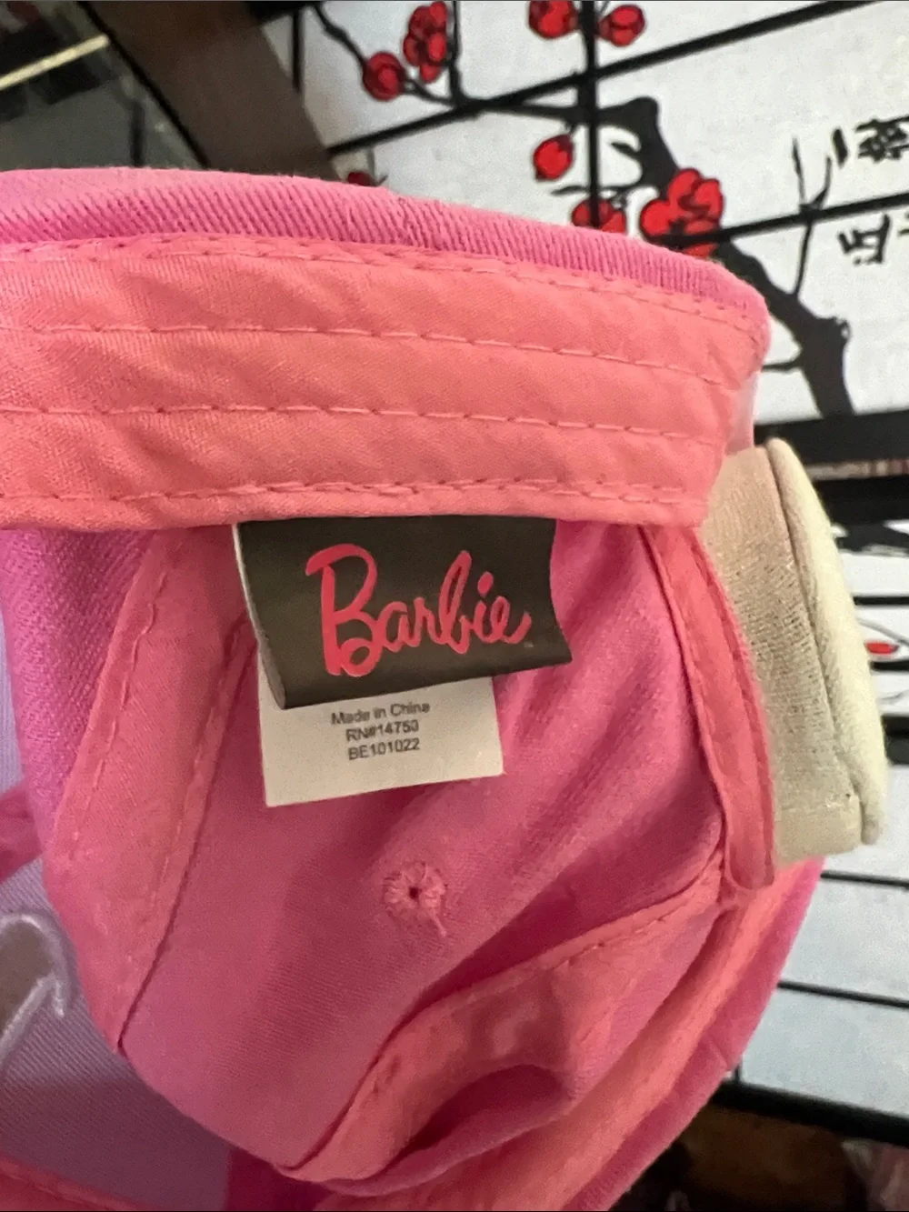 Barbie Hot Pink Embroidered Logo Baseball Hat with adjustable snap back